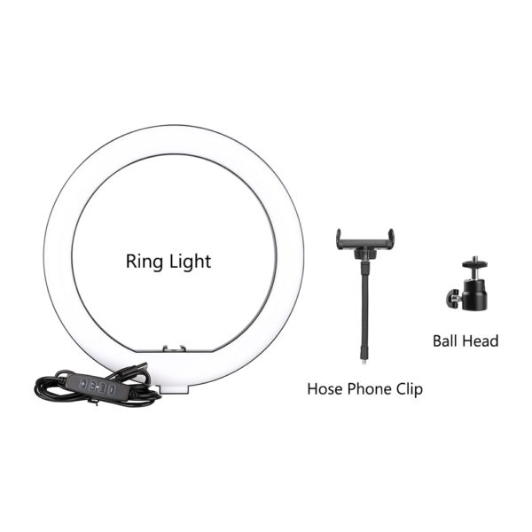 10inch LED Ring Light Photography Selfie Ring Lighting with Tripod Stand for Smartphone Youtube Makeup Video Studio Ring Lamp