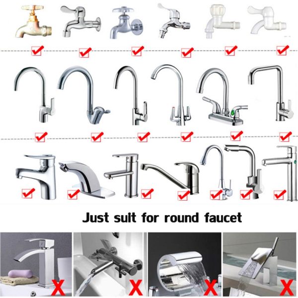 360 Degree Adjustable Tap Extension Filter Kitchen Hose Shower Fauset Kitchen Water Tap Extension Sink Faucet Extender Designer